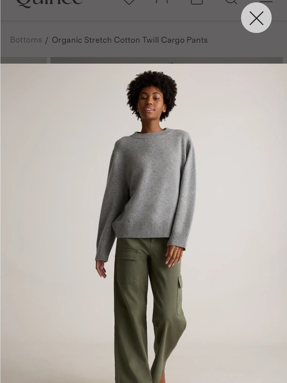 Quince Women’s Olive Green Cargo Pants